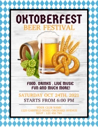 oktoberfest, bar flyers, oktoberfest party Pamflet (Letter AS) template