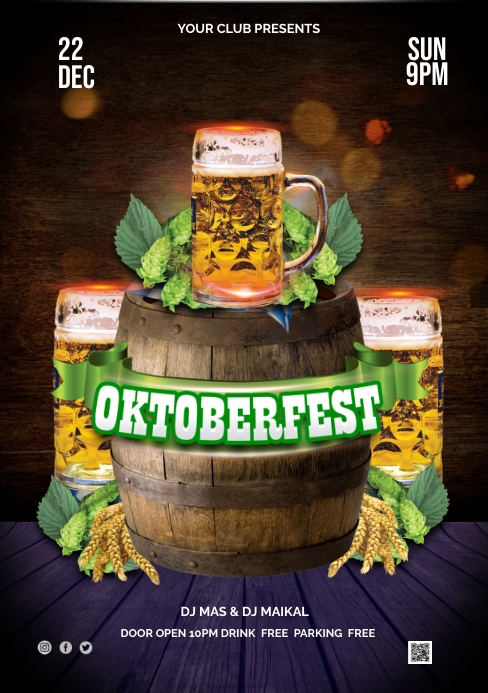 Oktoberfest ad designs flyer A5 template