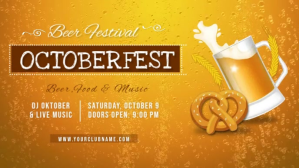 Oktoberfest Bar Beer Festival Facebook Cover Video Template