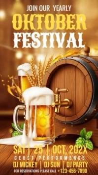 Oktoberfest Beer Festival Digital Display (9:16) template