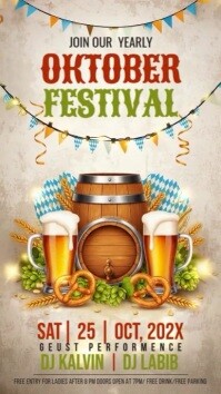 Oktoberfest Beer Festival Digital Display (9:16) template