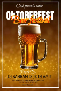 Oktoberfest beer festival poster Cartaz template