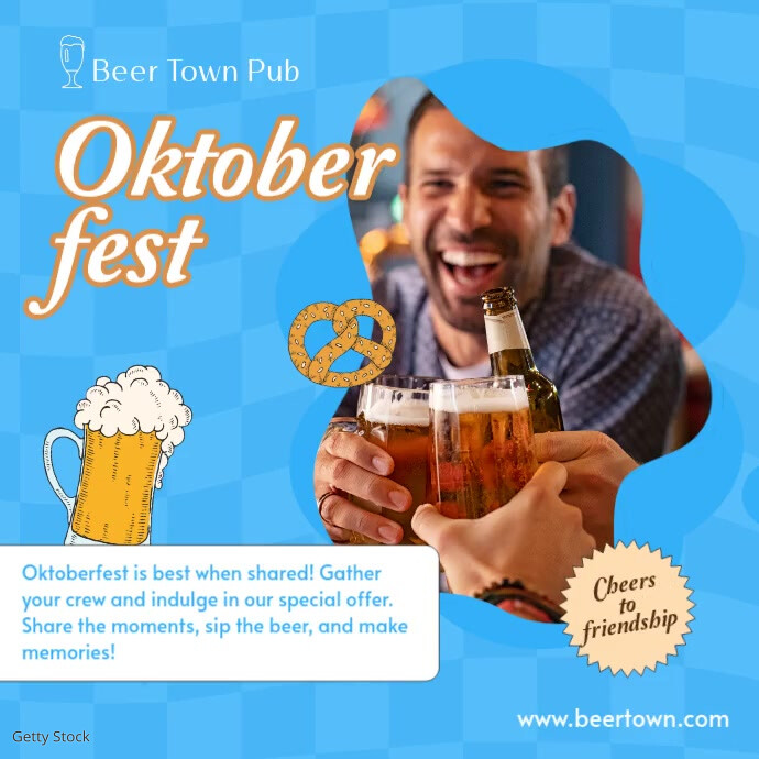 Oktoberfest beer festival square template Instagram 帖子