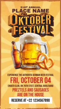 Orange Oktoberfest Celebration งานแสดงผลงานแบบดิจิทัล Template