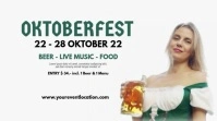 Oktoberfest Beer Garden Event Advert Header Affichage numérique (16:9) template