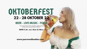 Oktoberfest Beer Garden Event Advert Header Digitalt display (16:9) template