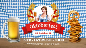 白色 Oktoberfest Celebration Vídeo de portada de Facebook Template
