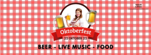 Oktoberfest Beer Garden Event Poster Advert Facebook-coverfoto template