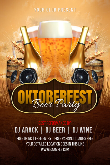 Oktoberfest Beer Party Plakkaat template