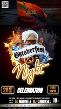 Czarny Oktoberfest Party Instagram Story Template