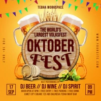 Oktoberfest Beer Party Flyer / Poster Cuadrado (1:1) template