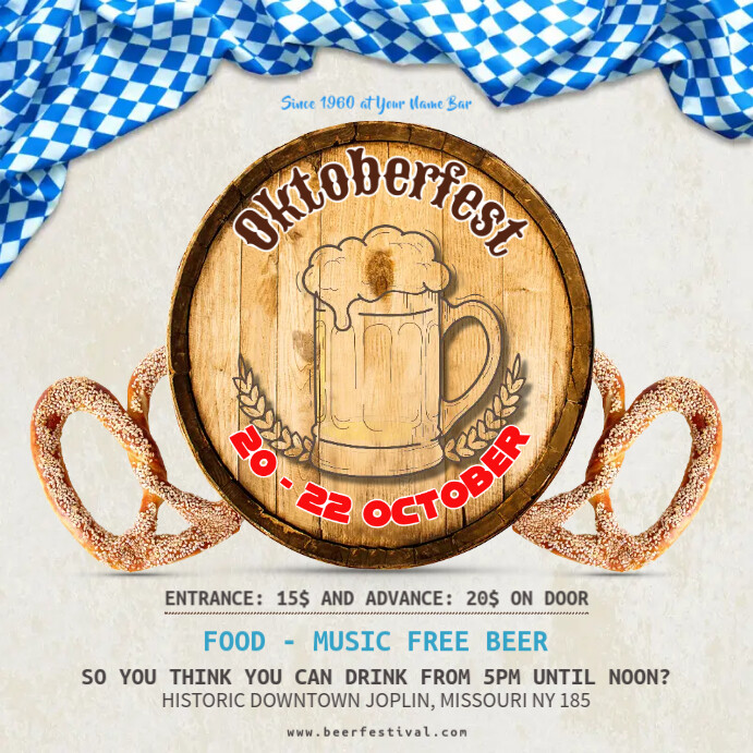 Oktoberfest Beer Party Instagram Ad Template