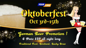 Oktoberfest Beer Promotion Video Цифровой дисплей (16 : 9) template