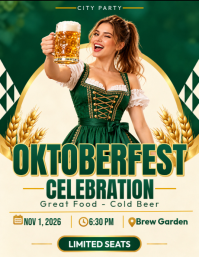 Yellow Oktoberfest Celebration ใบปลิว Template