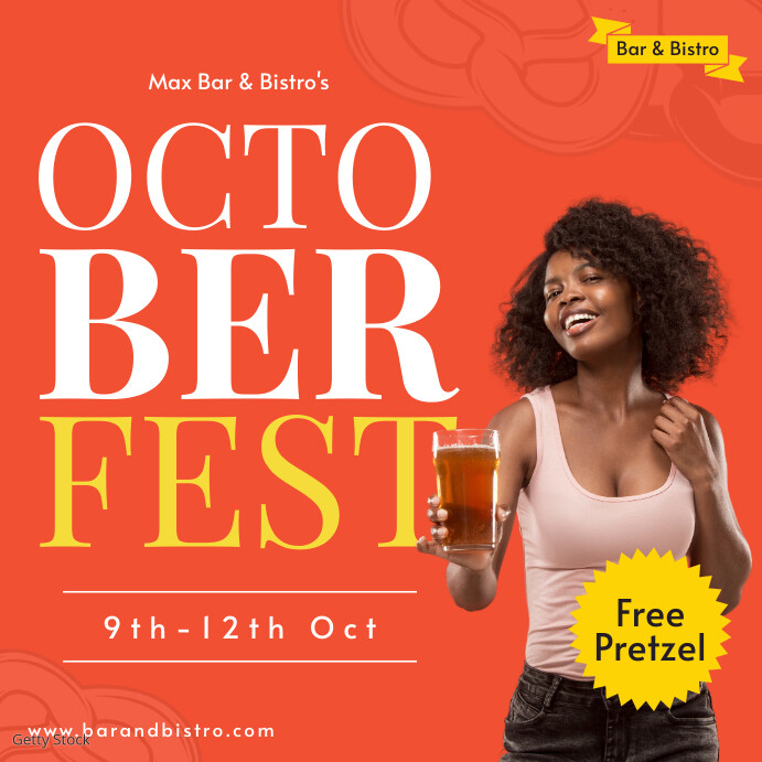 Oktoberfest celebration square post template Instagram 帖子