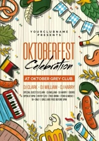 Oktoberfest celebration video flyer A4 template