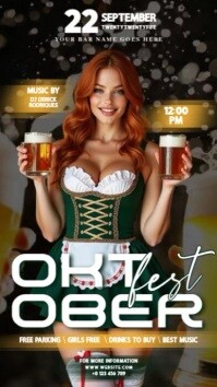Черный Oktoberfest Event เรื่องราวบน Instagram Template