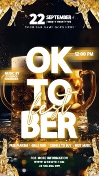 Черный Oktoberfest Party Instagram Story Template