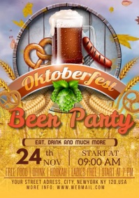 Orange Oktoberfest Beer Party A2 Template