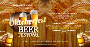 Orange Oktoberfest Beer Festival Facebook-evenementomslag Template
