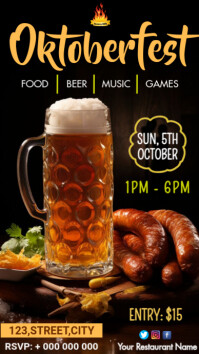 黑色 Oktoberfest Celebration Digitalt display Template