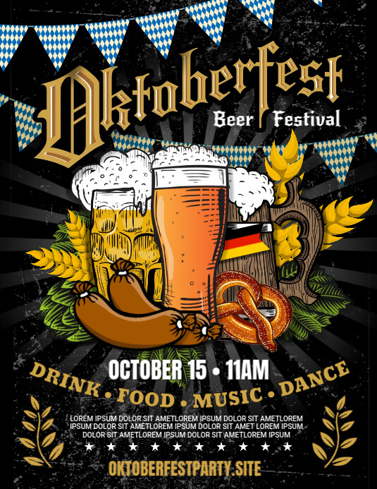 OKTOBERFEST FLYER Løbeseddel (US Letter) template