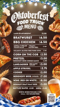 Brown Oktoberfest Food Truck Menu งานแสดงผลงานแบบดิจิทัล Template