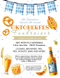 White Oktoberfest Fundraiser Flyer Template