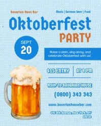 Blau Oktoberfest Party Instagram Portrait Template