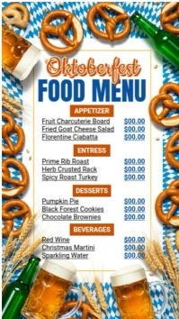 Oktoberfest Menu Ads Instagram Reel template