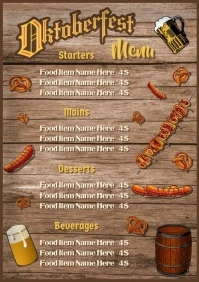 Oktoberfest Menu Card Template A3