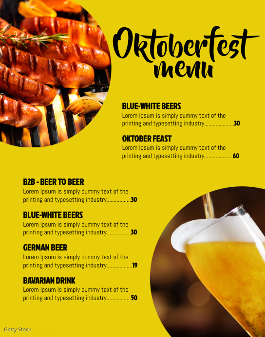 Oktoberfest menu Template PosterMyWall