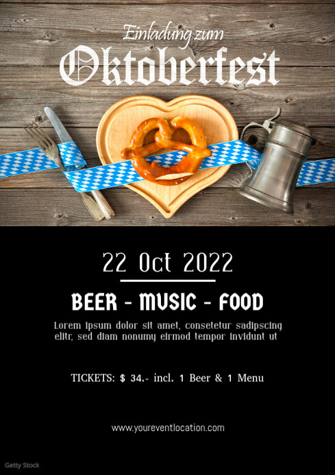 Oktoberfest Oktober Deutsch Party Bier Event Vorlage Postermywall