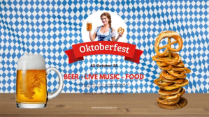 Blå Oktoberfest Event Facebook-covervideo Template