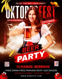 Oktoberfest party flyer Plakkaat/Muurbord template