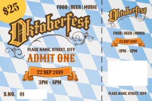 Oktoberfest tickets Etykieta template