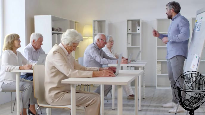 Old man taking class YouTube Thumbnail template