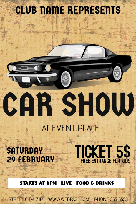 Old Retro Vintage Car Show Flyer Template Old Retro Vintage Car Show Flyer Template