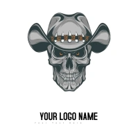 Old school (tattoo) Skull Cowboy Logo template