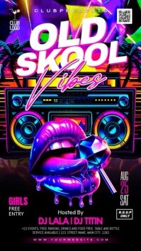 Old School Night Party Flyer Instagram Story template