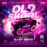 Old School Night Party Flyer Сообщение Instagram template