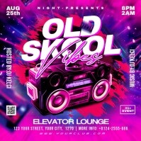 Old School Night Party Flyer Сообщение Instagram template