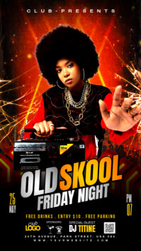 Old School Night Party Flyer Instagram Story template