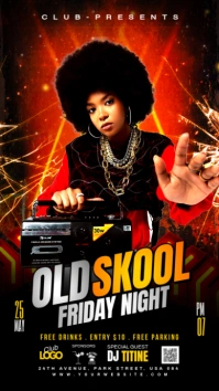 Old School Night Party Flyer Instagram-verhaal template