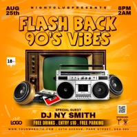 Old School Night Party Flyer Instagram Post template