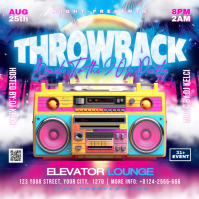 Old School Night Party Flyer Instagram Post template