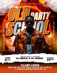 OLD SCHOOL PARTY Ulotka (US Letter) template