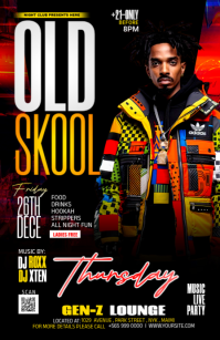 Old School Party Halv side bred template