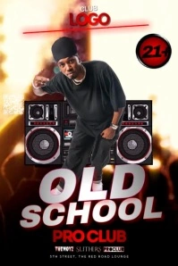 Old School Party Poster template
