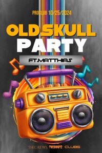 Old school party flyer template Poster